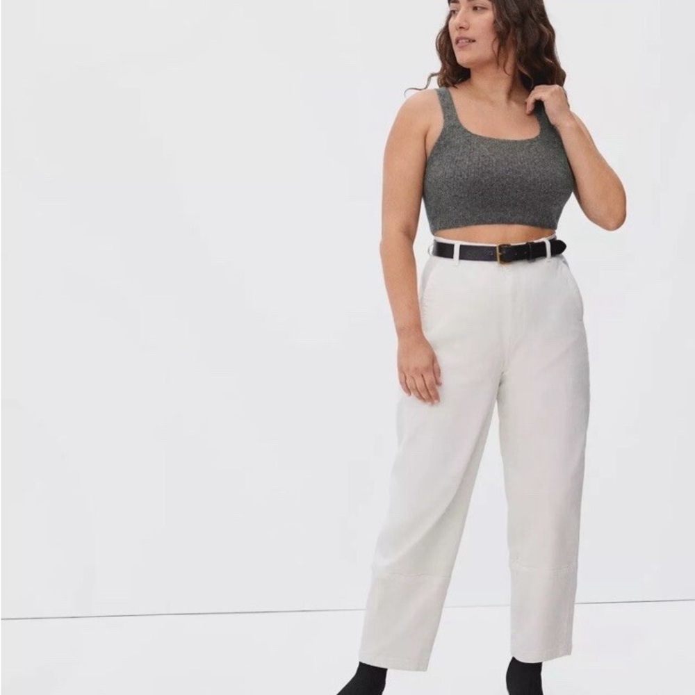 NWT! Everlane Cozy-Stretch Cropped Wool Tank - Gray - Size Large